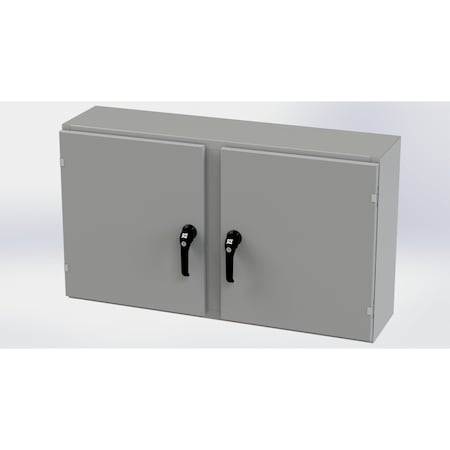 Saginaw Control & Engineering 3 Point Latch with Padlock/Keylock Handle Electrical Enclosures, 24 in H, 10 in D, 42 in W SCE-24EL4210WFLP
